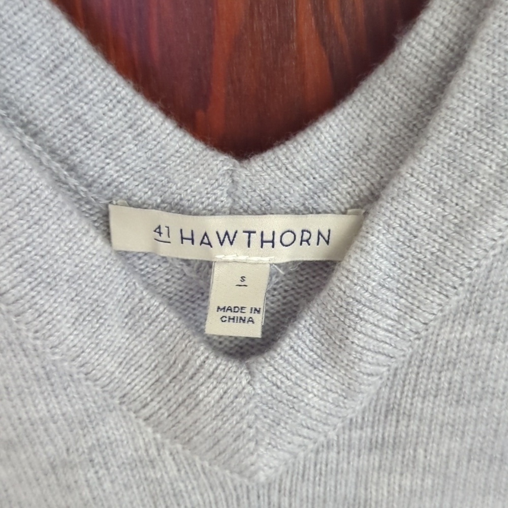 41 Hawthorne Stitch Fix V Neck V Back Nylon Wool Sweater Size Small - Picture 4 of 6